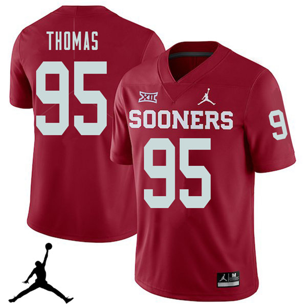 Jordan Brand Men #95 Isaiah Thomas Oklahoma Sooners 2018 College Football Jerseys Sale-Crimson - Click Image to Close